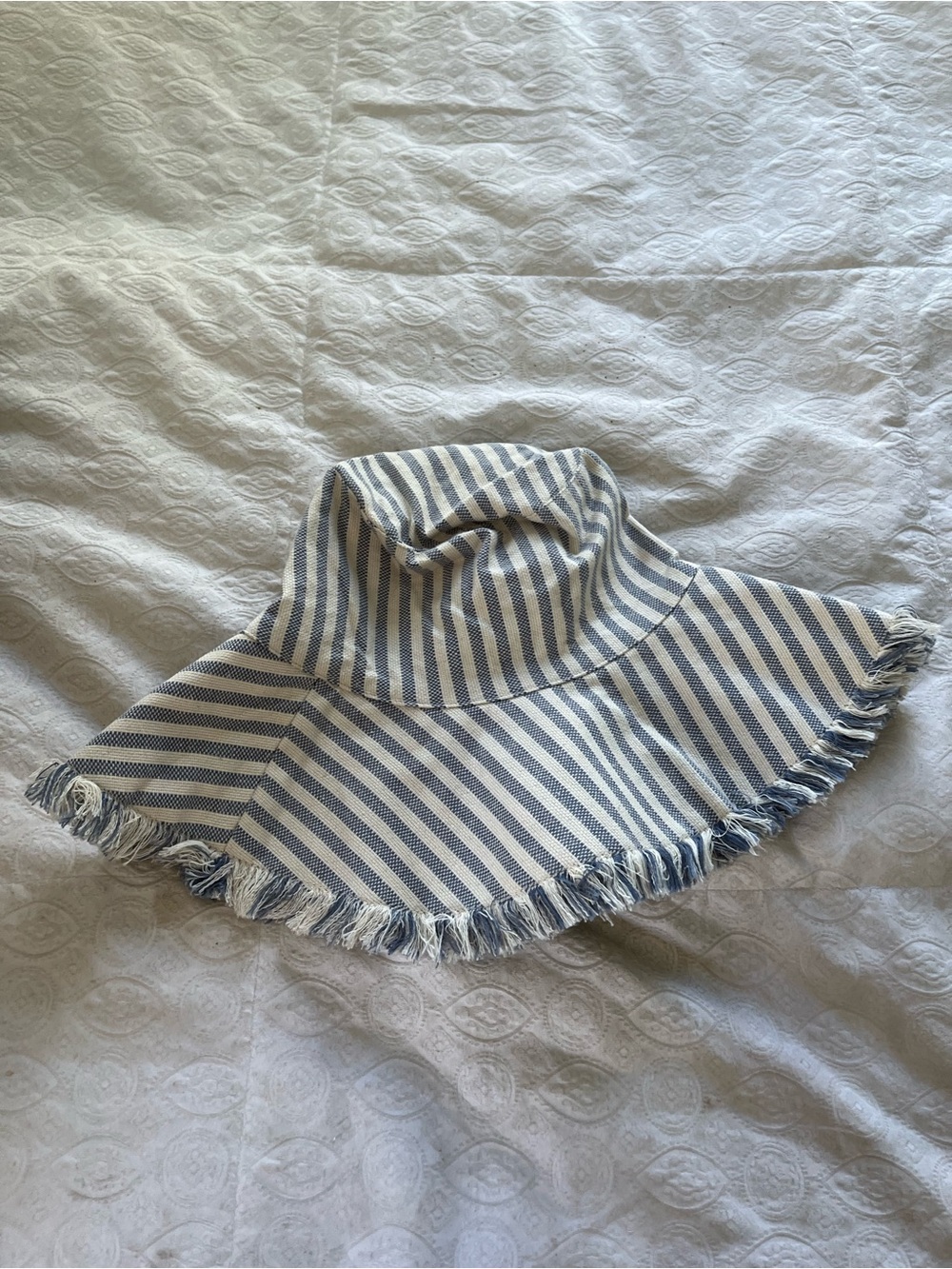 Striped Blue and White Sun Hat